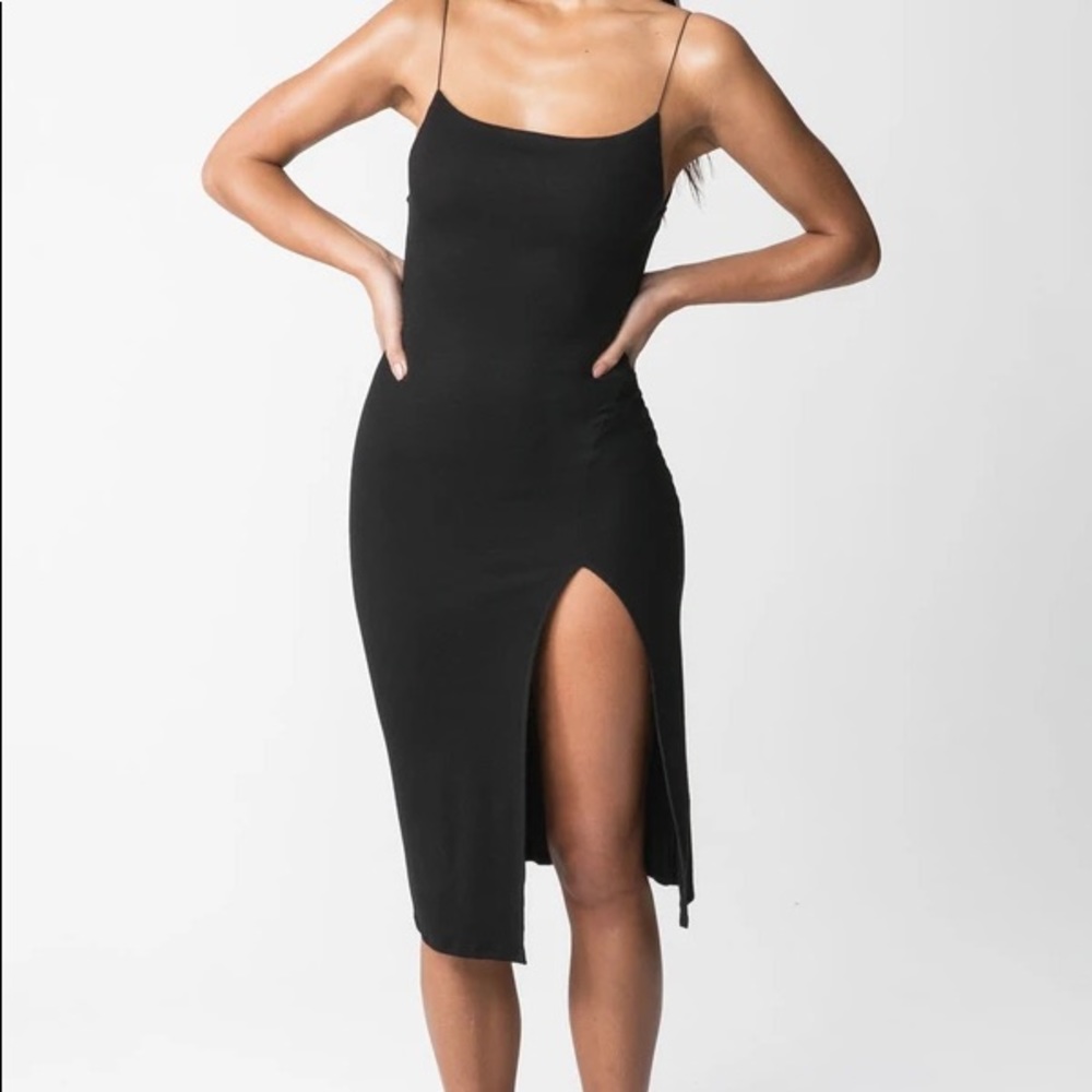Joah Brown Strappy Slit Dress